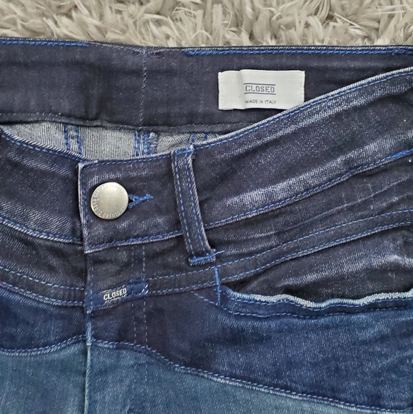 Closed Dark Blue Denim Striped Patched Jeans Size 27 - Picture 5 of 9